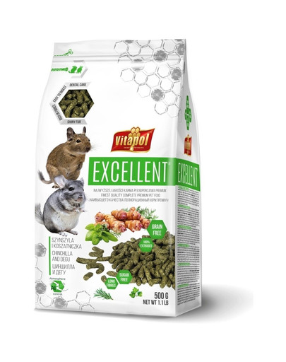 VITAPOL Excellent Krmivo plnohodnotné pre činčily a osmáky 500 g