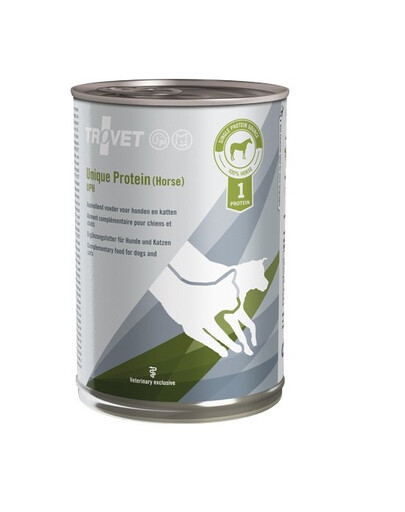 TROVET Unique Protein Horse UPH pre psa aj mačku 12x400 g