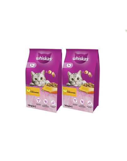 WHISKAS granule s kuracím mäsom 2x14kg