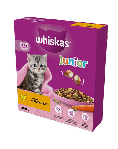 WHISKAS Junior Kuracie 5x800g