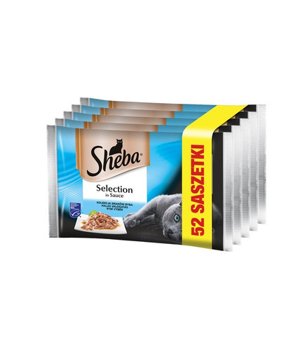 SHEBA Selection in Sauce, mix rybích príchutí v omáčke 13 x 340 g