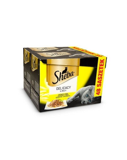 SHEBA Delicacy in Jelly hydinové mäso pochúťka 48 x 85g