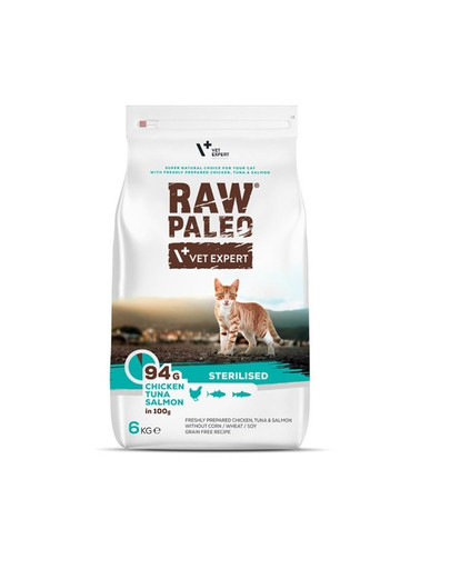 VETEXPERT Raw Paleo Sterilised Chicken&Tuna&Salmon 6 kg