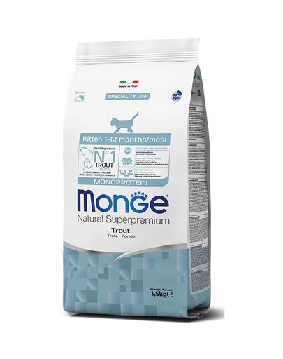 MONGE Monoprotein Kitten Pstruh 400g granule pre mačiatka