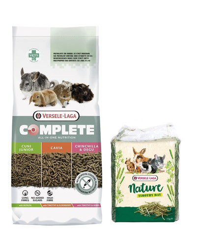 VERSELE-LAGA Complete Cavia - Extrudované krmivo pre hlodavce 8 kg + seno