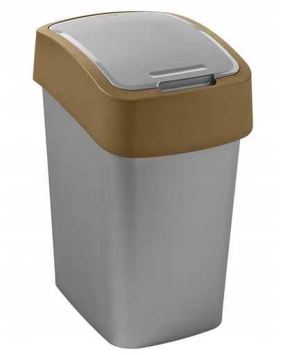 CURVER FLIP BIN Kôš na odpad 9 l strieborno-hnedý