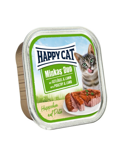 HAPPY CAT Duo set, kuracie a jahňacie 100 g