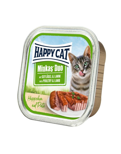 HAPPY CAT Duo set, kuracie a jahňacie 100 g