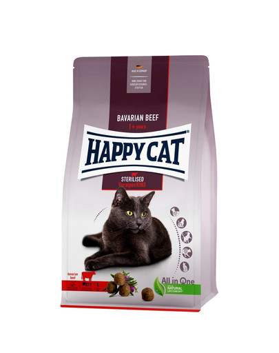 HAPPY CAT Sterilized Granule pre kastrované mačky  bavorské hovädzie 4 kg