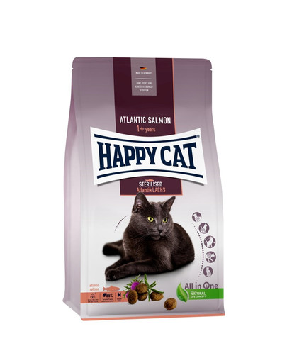 HAPPY CAT Sterilised  Granule pre kastrované mačky losos atlantický 10 kg