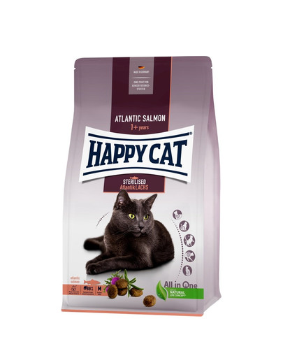 HAPPY CAT Sterilised  Granule pre kastrované mačky losos atlantický 10 kg