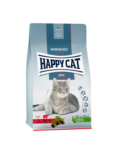 HAPPY CAT Indoor Granule pre domáce mačky bavorské hovädzie mäso 4 kg