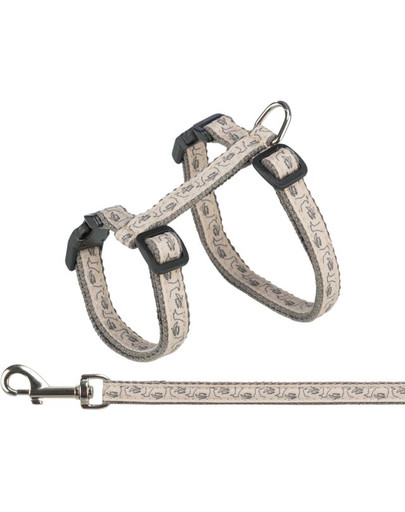 TRIXIE Postroj s vodítkom pre mačky, sivý/béžový