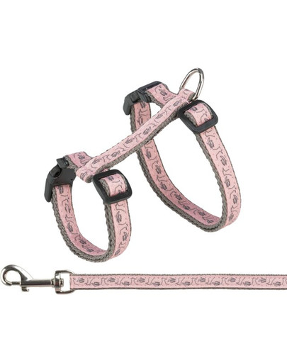 TRIXIE Postroj s vodítkom pre mačky, šedoružový