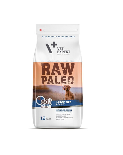 VETEXPERT RAW PALEO Adult Large turkey 12 kg