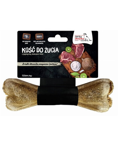 SYTA MICHA Žuvacia kosť pre psov s kiwi a kokosom 13,5 cm