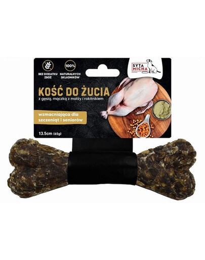 SYTA MICHA Kosť na žuvanie posilňujúca pre šteniatka a seniorov 13,5 cm
