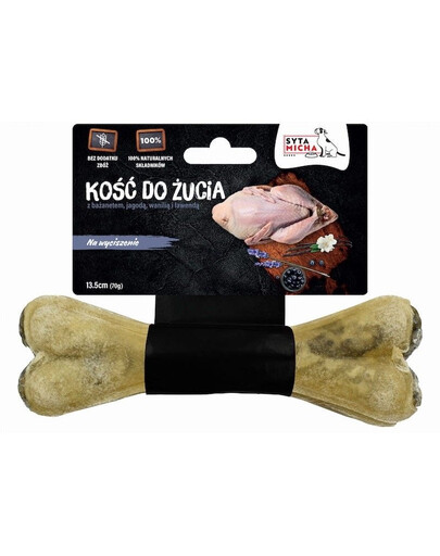 SYTA MICHA Žuvacia kosť pre psov na upokojenie 13,5 cm