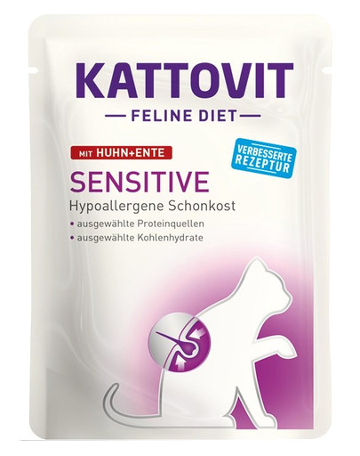 KATTOVIT Feline Diet Sensitive kuracie s kačacím mäsom 85 g