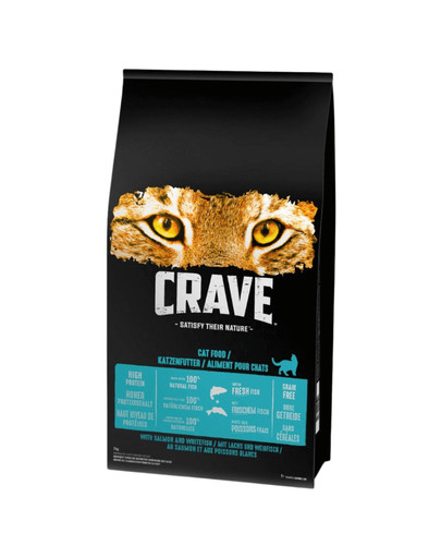 CRAVE Suché krmivo s lososom a bielou rybou 7 kg pre dospelé mačky