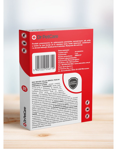 Dr PetCare MAX BioCide Collar 42 cm Obojok proti blchám a hmyzu pre mačku