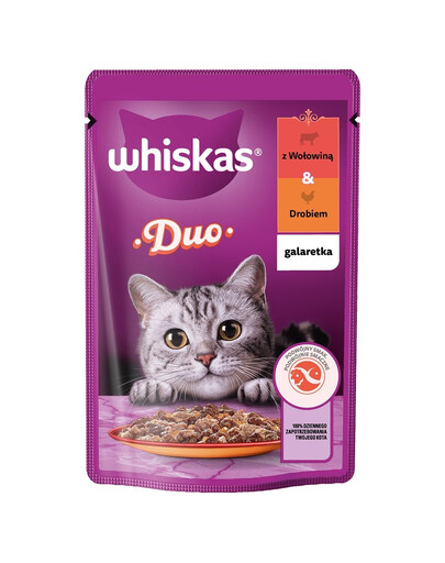 WHISKAS Adult 85 g Kapsička s hovädzím a hydinou