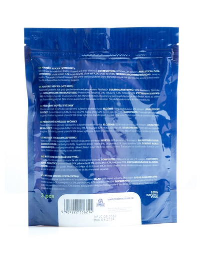 SIMPLY FROM NATURE Nature Sticks with beef Prírodné hovädzie tyčinky 3 ks.