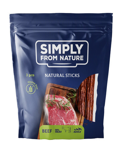 SIMPLY FROM NATURE Nature Sticks with beef Prírodné hovädzie tyčinky 3 ks.