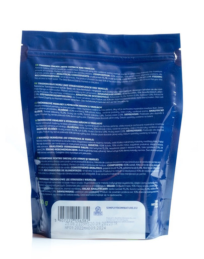 SIMPLY FROM NATURE Tréningové pochúťky s pštrosím mäsom a vanilkou 300 g