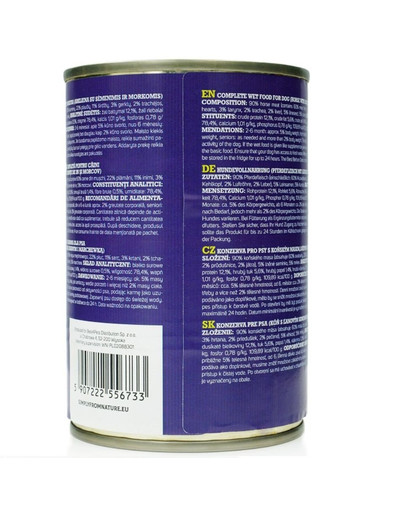 SIMPLY FROM NATURE Konzerva pre psov konské mäso/ľanové semiačka/mrkva 400 g