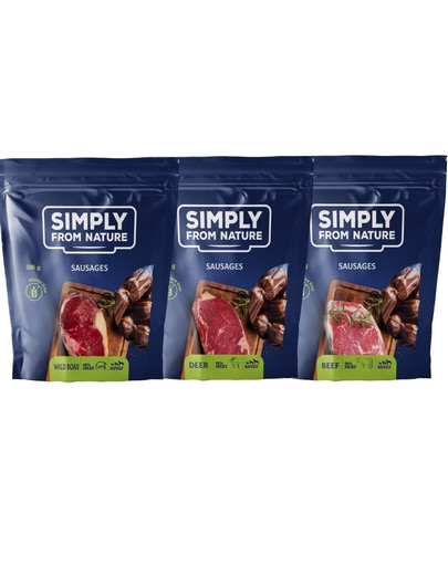 SIMPLY FROM NATURE Prírodné klobásky MIX 300 g x 3 ks