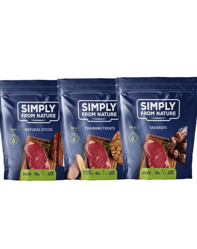 SIMPLY FROM NATURE Sada prírodných pamlskov z jelenieho mäsa