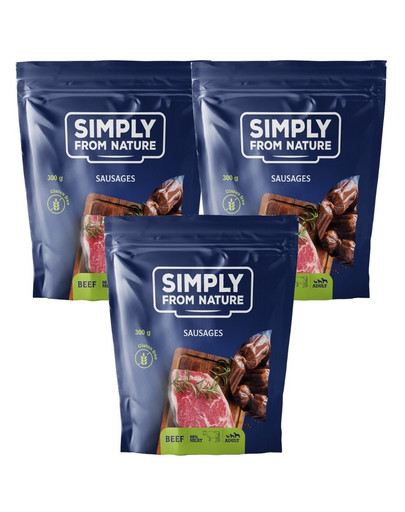 SIMPLY FROM NATURE Klobásky s hovädzím mäsom 3x300 g