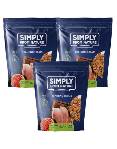 SIMPLY FROM NATURE Tréningové pochúťky s hydinovým mäsom 3 x 300 g