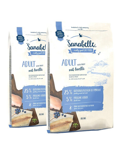 SANABELLE Adult Krmivo so pstruhom  20 kg (2 x 10 kg)