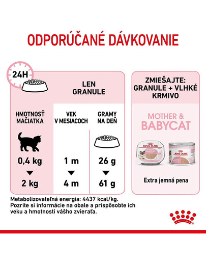 ROYAL CANIN Mother&Babycat granule pre gravidné alebo dojčiace mačky a mačiatka od 1 do 4 mesiacov 4 kg