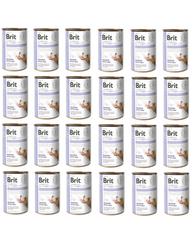 BRIT Veterinary Diet Gastrointestinal Salmon&Pea krmivo pre psov s citlivým tráviacim systémom 24x400 g