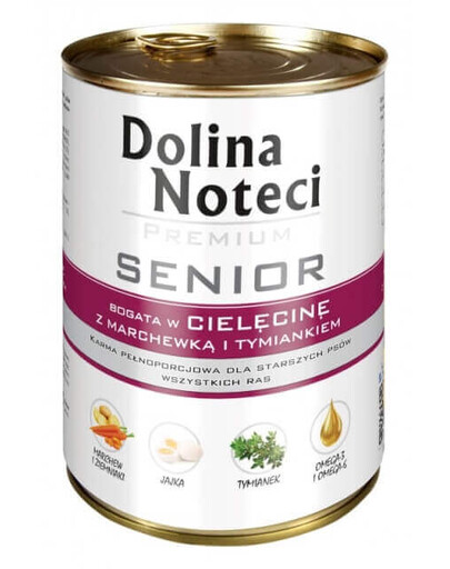 Dolina Noteci Premium Senior bohaté na teľacie s mrkvou a tymianom 400 g