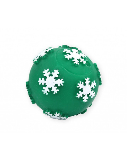 PET NOVA DOG LIFE STYLE Lopta so snehovými vločkami 7,5 cm, zelená