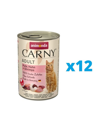 ANIMONDA Carny Adult morčacie, kuracie, krevety 12 x 400 g
