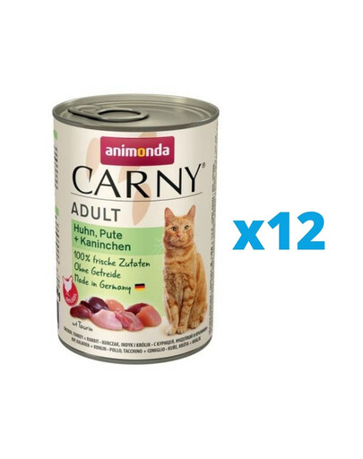 ANIMONDA Carny Adult kuracie, morčacie a králik 12 x 400 g
