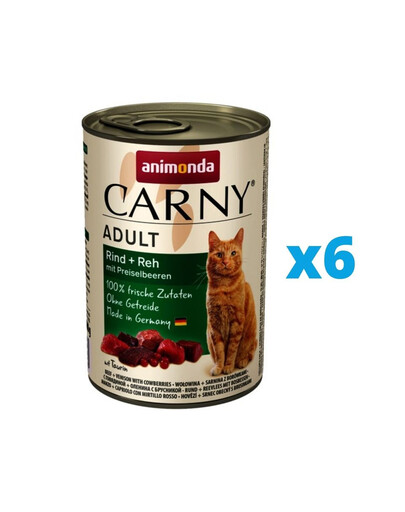 ANIMONDA Carny hovädzie/divina s čučoriedkami 6 x 400 g