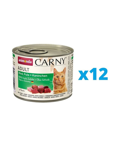 ANIMONDA Carny Adult hovädzie, morčacie, králik 12 x 200 g