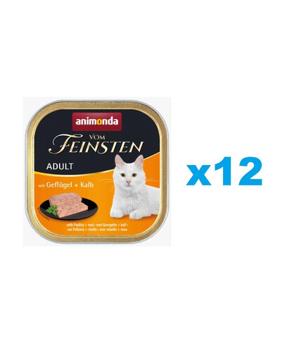 ANIMONDA Paštéta pre mačky vom Feinsten Classic hydina a teľacie mäso 12 x 100g