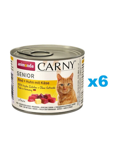 ANIMONDA Carny Senior hovädzie/kuracie/syr 6 x 200g