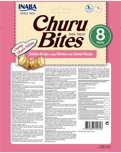 INABA Churu Bite Chicken 8x12g kuracie a lososové wrapy pre psov