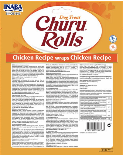 INABA Churu Rolls Chicken 8x12g