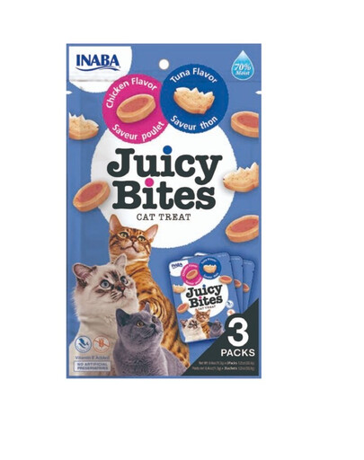 INABA Juicy Bites tuniak a kuracie 33,9 g (3x11,3 g)