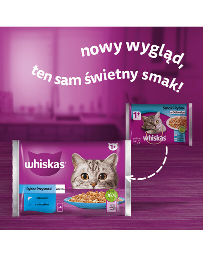 WHISKAS kapsičky pre mačky v želé s lososom, tuniakom 52x85g