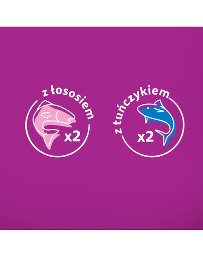 WHISKAS kapsičky pre mačky v želé s lososom, tuniakom 52x85g